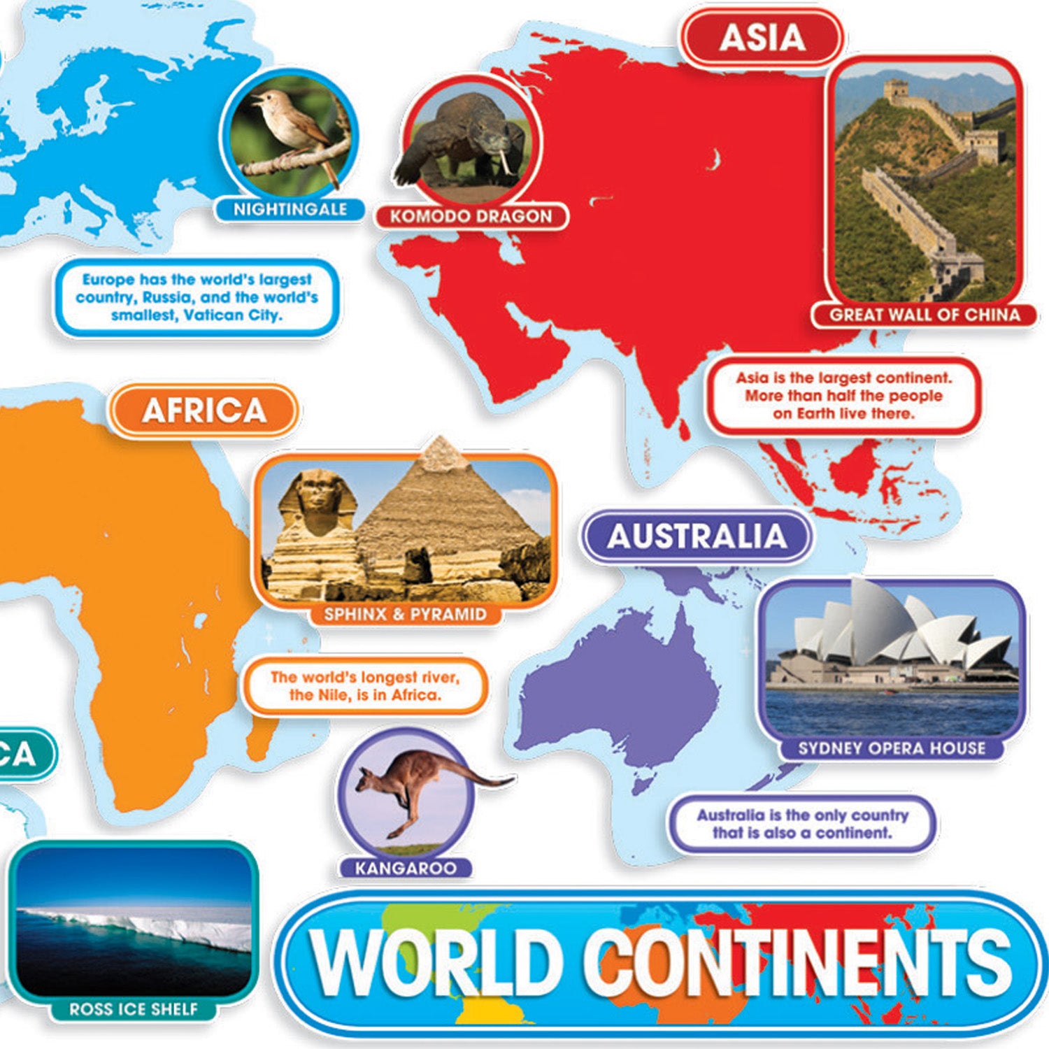 World Continents Bulletin Board Set