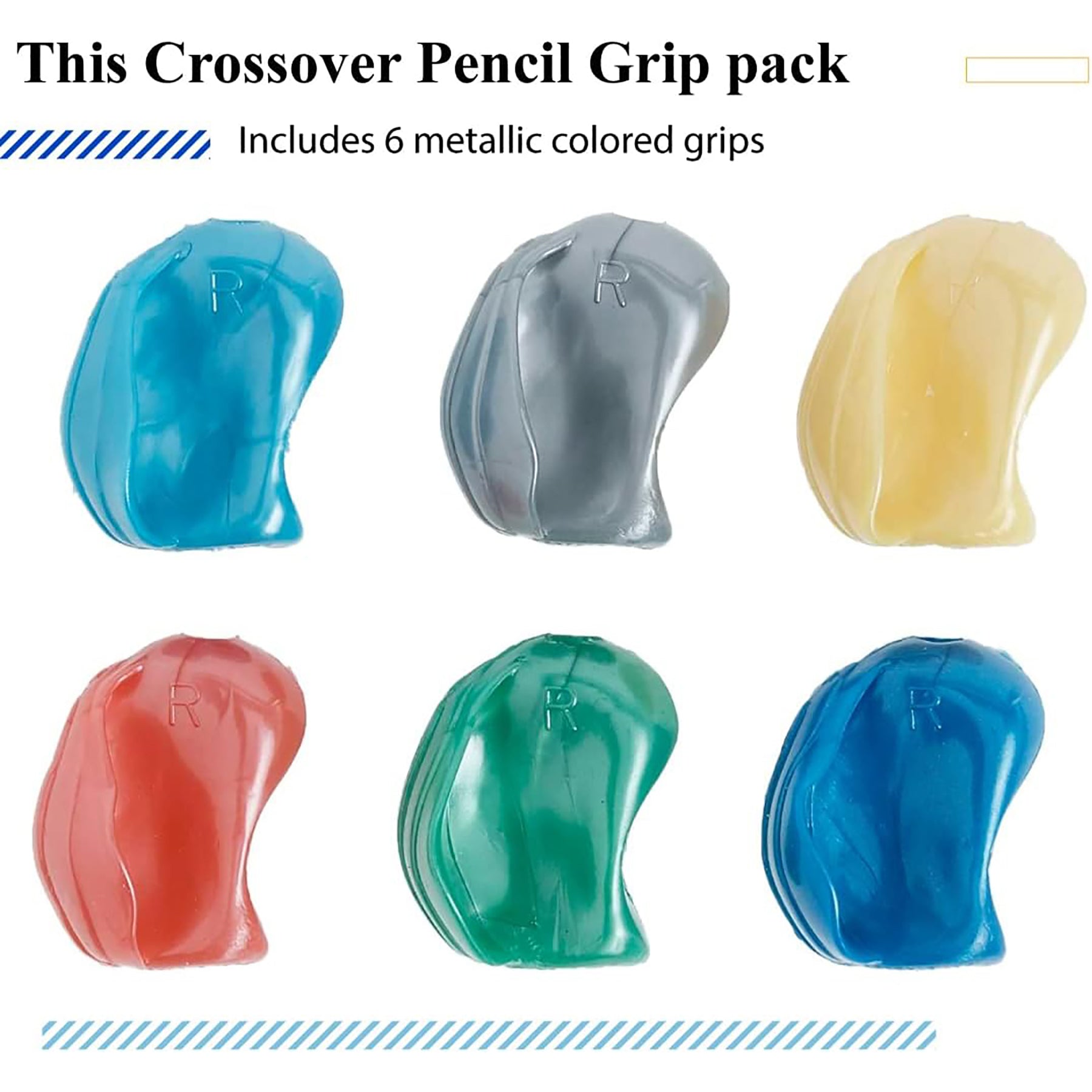 The Crossover Pencil Grip, Metallic Colors, Pack of 36