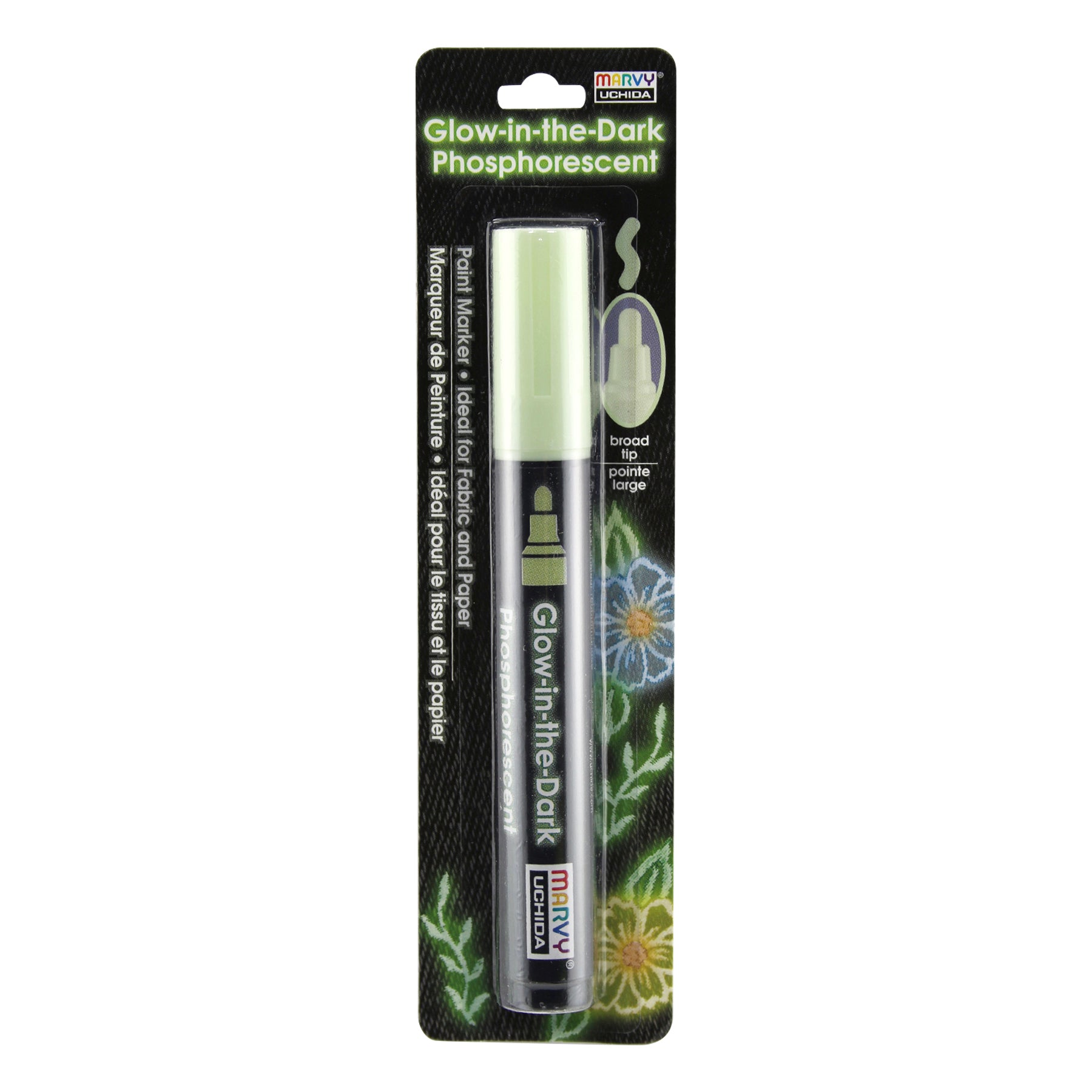 Glow In The Dark Green Fabric Marker, Pack of 6