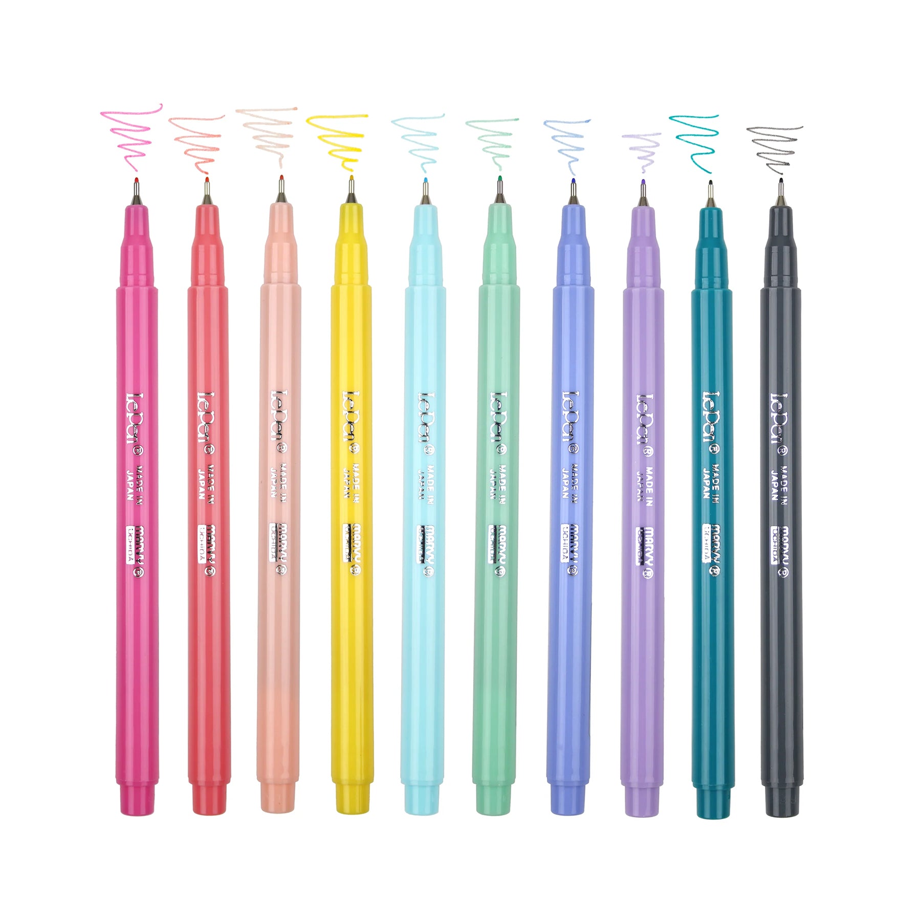 LePen® Micro-Fine Point Pen, Pastel, 10 Colors