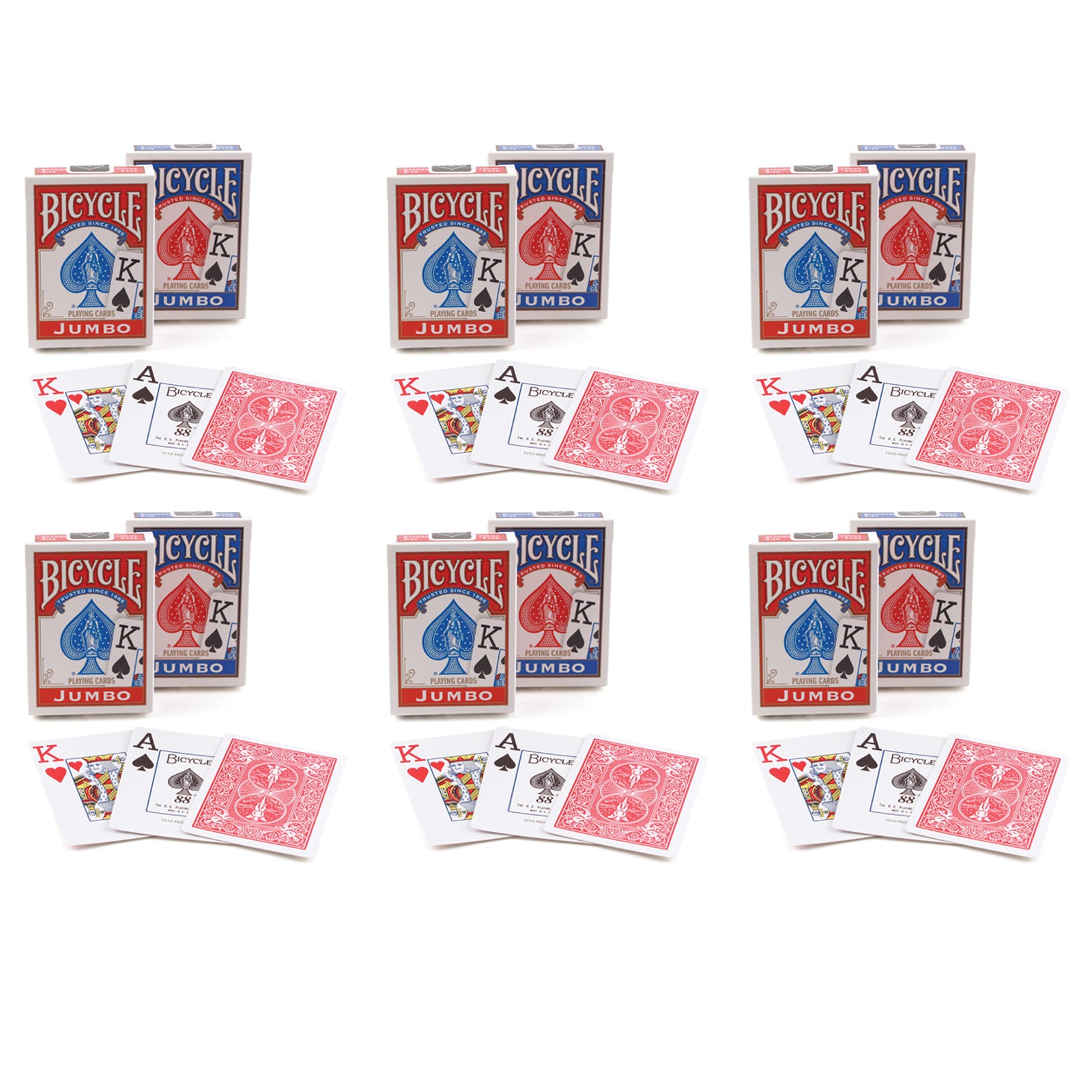 Jumbo Index Playing Cards, 6 Decks