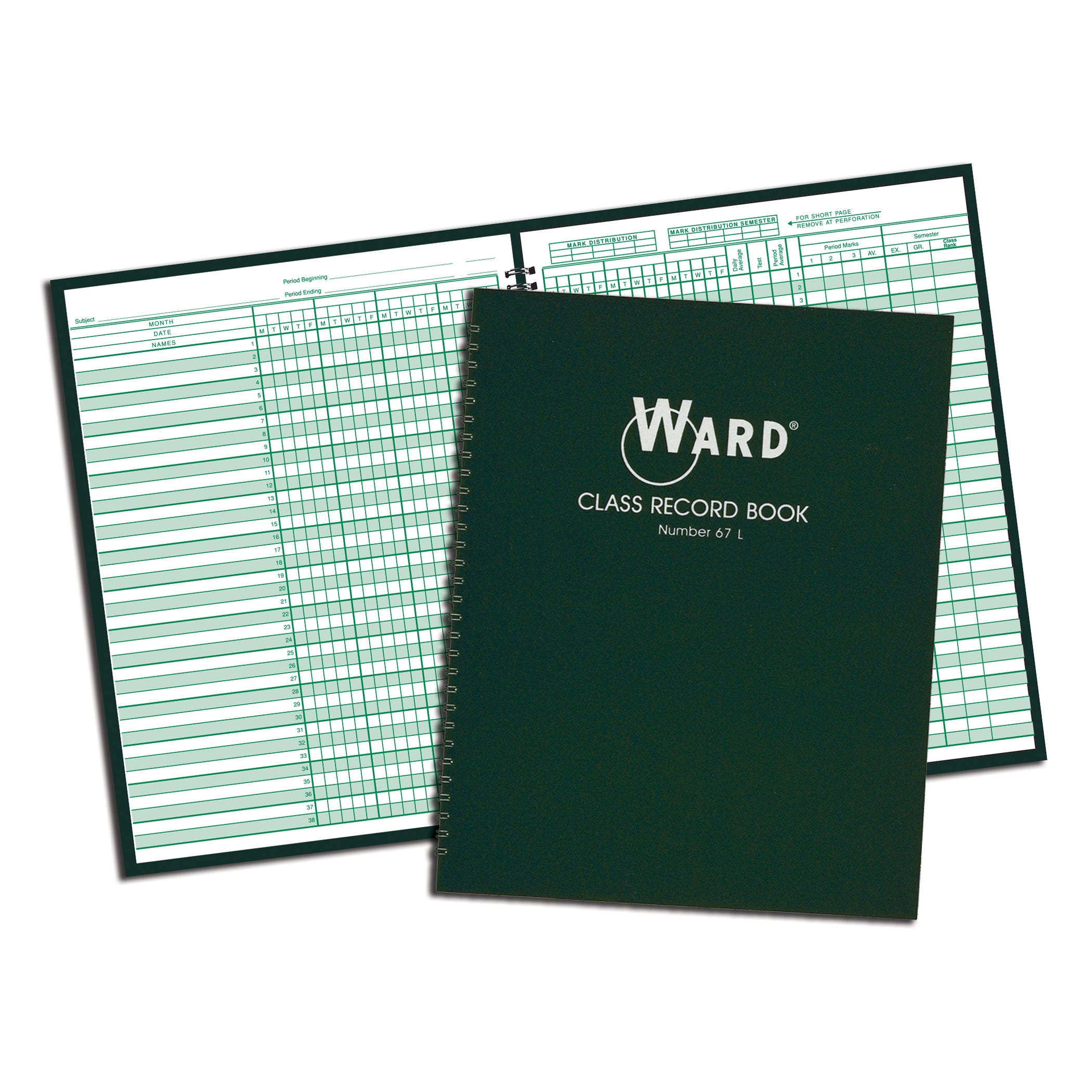 Class Record Book, 38 Name, 6-7 Week Periods, Pack of 3