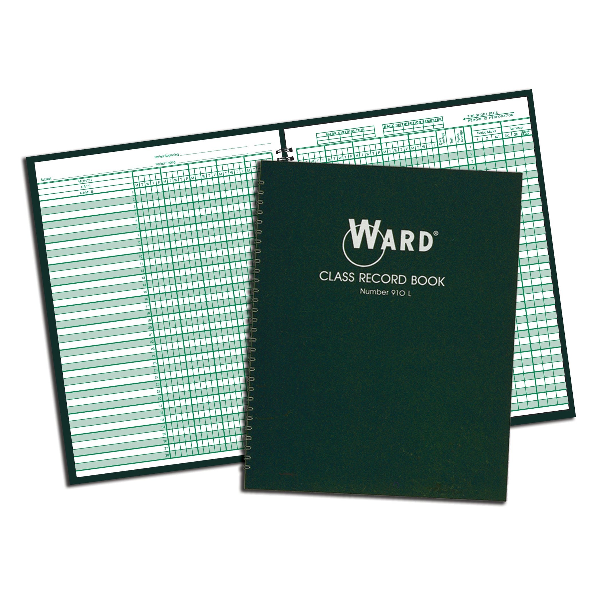 Class Record Book, 38 Name, 9-10 Week Periods, Pack of 3