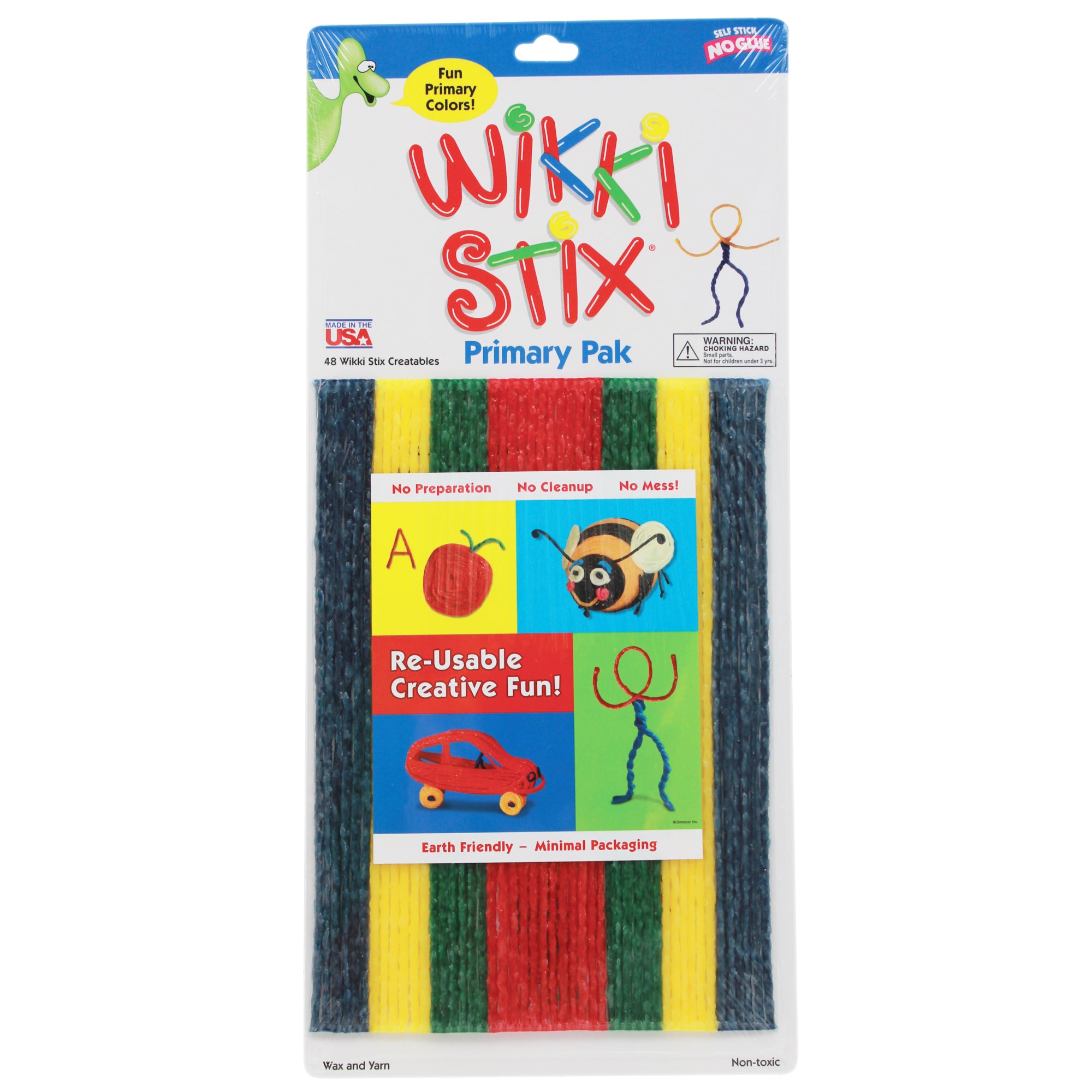 Wikki Stix®, Primary Colors, 8", 48 Per Pack, 3 Packs