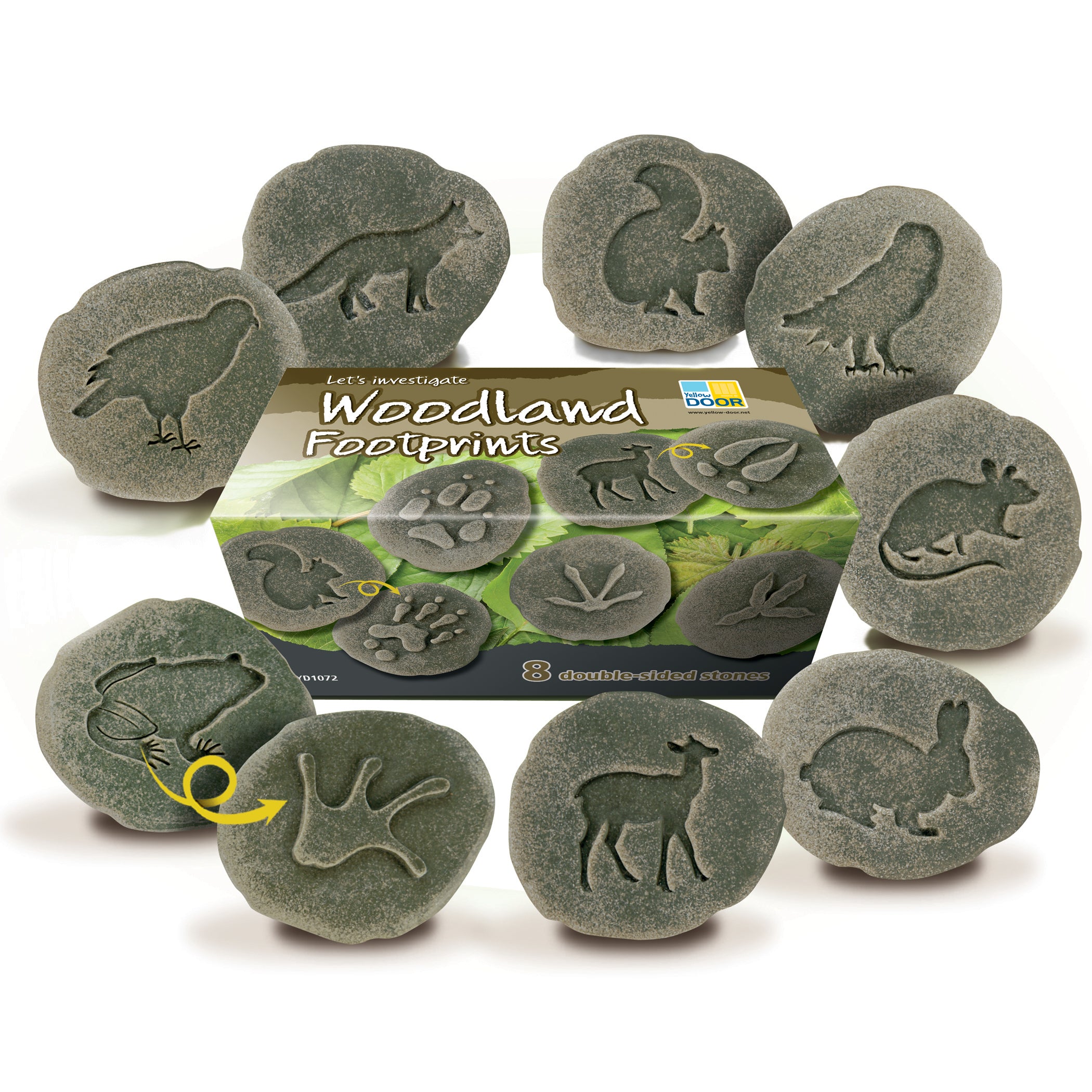 Let's Investigate Woodland Footprint Stones, Set of 8