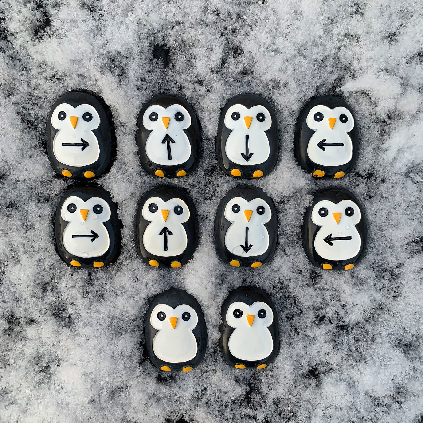 Pre-Coding Penguin Stones, Set of 18