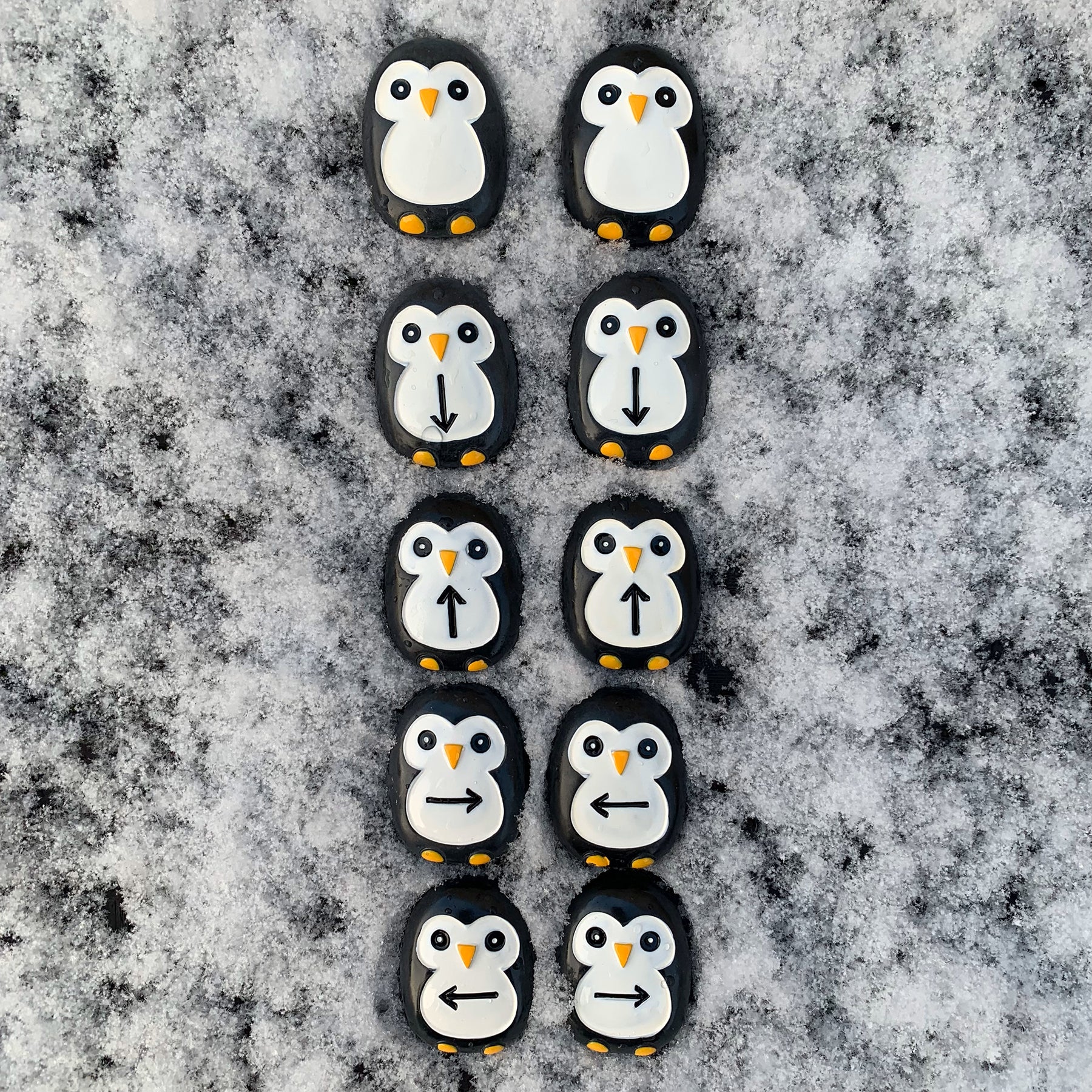 Pre-Coding Penguin Stones, Set of 18