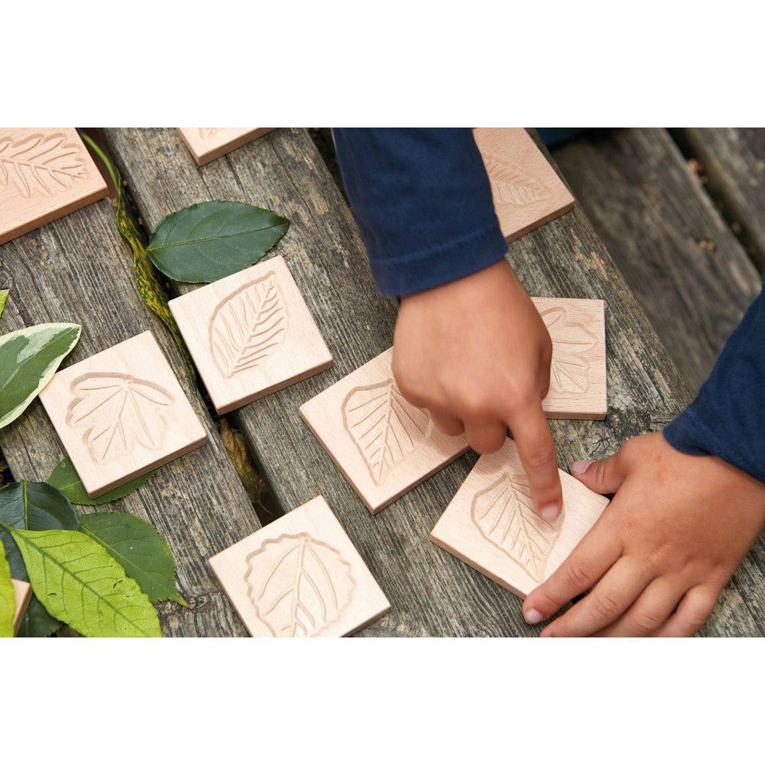 Match Me: Sensory Leaf Tiles, Set of 12