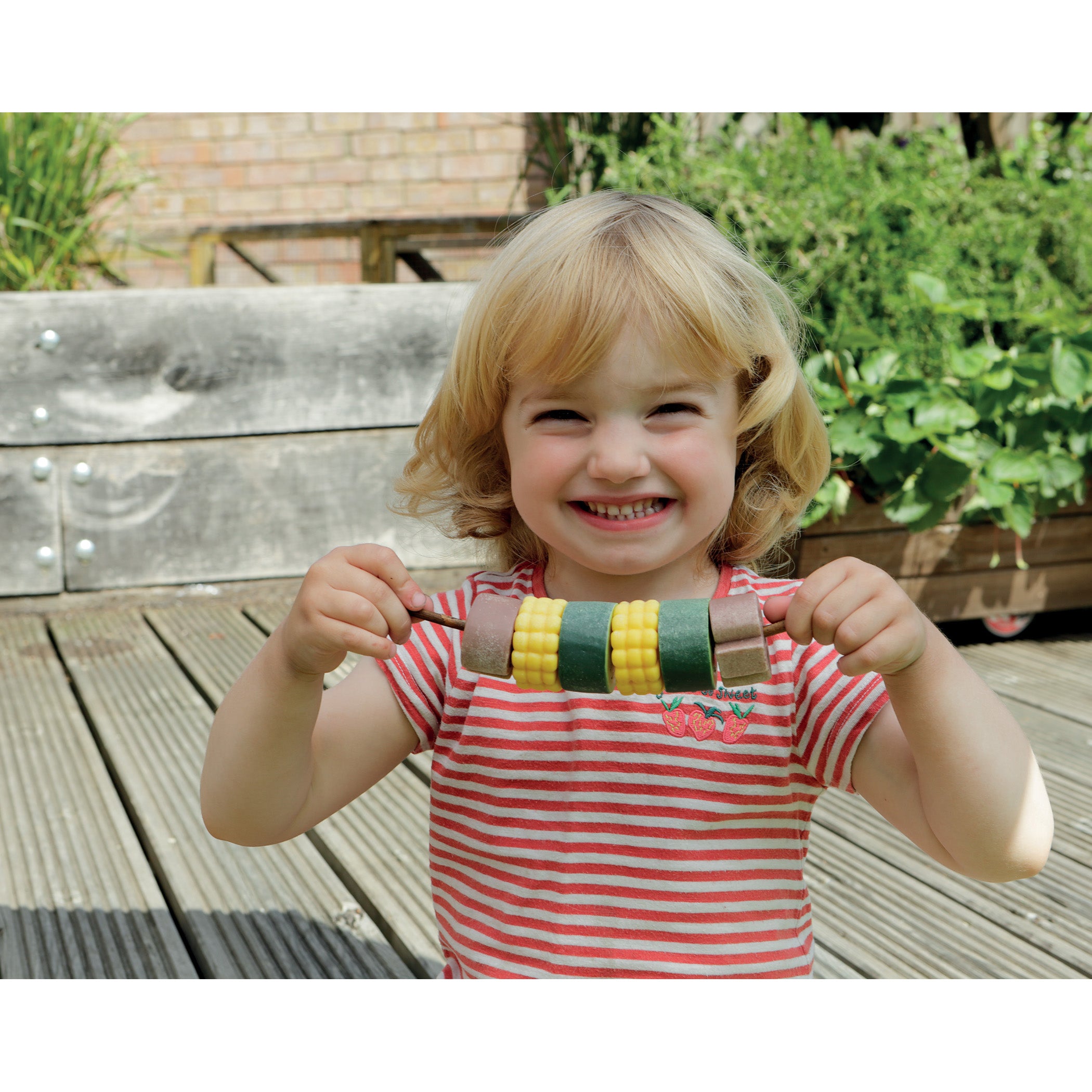 Sensory Play Stones, Threading Kebabs