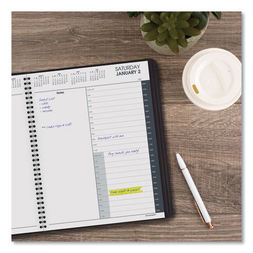 24-hour Daily Appointment Book, 11 X 8.5, Black Cover, 12-month (jan To Dec): 2025