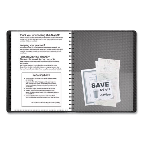 Contemporary Weekly/monthly Planner, Vertical-column Format, 11 X 8.25, Graphite Cover, 12-month (jan To Dec): 2024