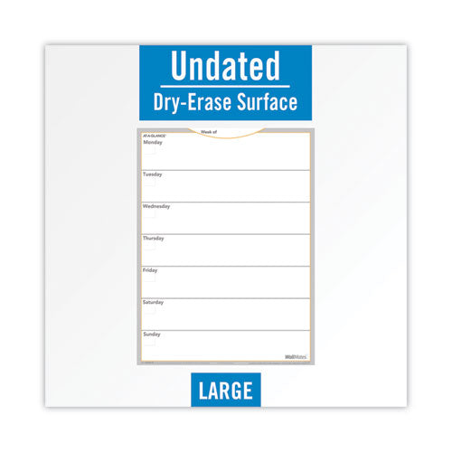 Wallmates Self-adhesive Dry Erase Weekly Planning Surfaces, 18 X 24, White/gray/orange Sheets, Undated