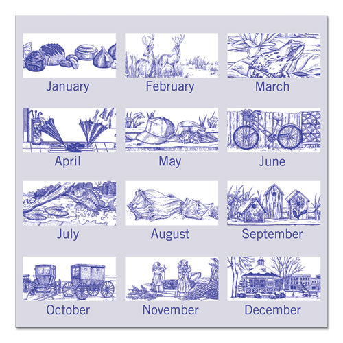 Illustrator’s Edition Wall Calendar, Victorian Illustrations Artwork, 12 X 12, White/blue Sheets, 12-month (jan To Dec): 2024