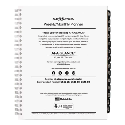 Dayminder Executive Weekly/monthly Refill, 8.75 X 7, White Sheets, 12-month (jan To Dec): 2024