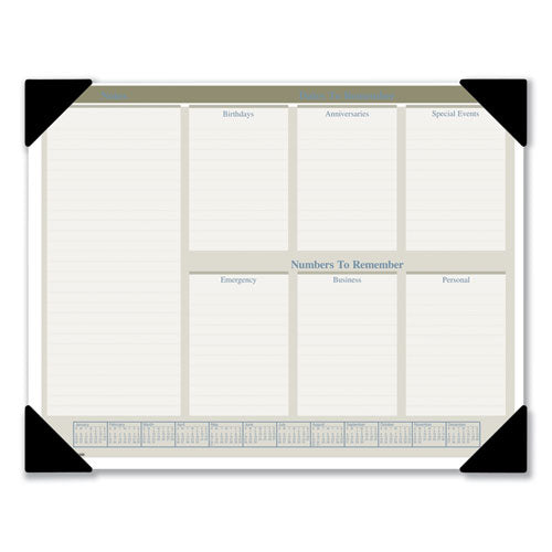 Executive Monthly Desk Pad Calendar, 22 X 17, White Sheets, Black Corners, 12-month (jan To Dec): 2024