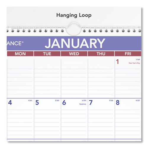 Erasable Wall Calendar, 12 X 17, White Sheets, 12-month (jan To Dec): 2024