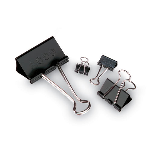 Binder Clips, Black/Silver, Dozen