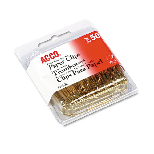 Gold Tone Paper Clips, Smooth, Gold