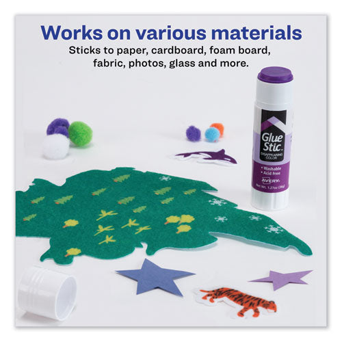 Permanent Glue Stic, 1.27 Oz, Applies Purple, Dries Clear