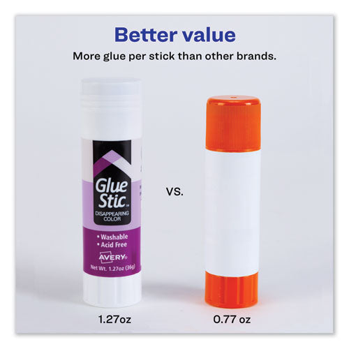 Permanent Glue Stic, 1.27 Oz, Applies Purple, Dries Clear