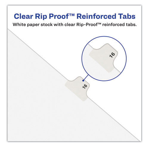 Preprinted Legal Exhibit Side Tab Index Dividers, Avery Style, 10-tab, 24, 11 X 8.5, White, 25/pack, (1024)