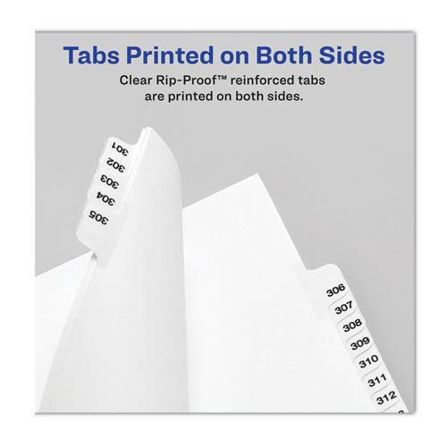 Preprinted Legal Exhibit Side Tab Index Dividers, Avery Style, 10-tab, 52, 11 X 8.5, White, 25/pack, (1052)