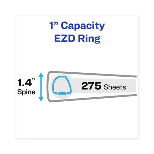 Heavy-duty View Binder With Durahinge, One Touch Ezd Rings And Extra-wide Cover, 3 Ring, 1" Capacity, 11 X 8.5, White, (1318)