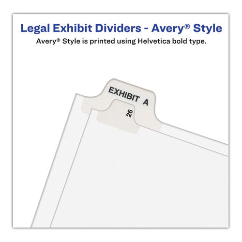 Preprinted Legal Exhibit Side Tab Index Dividers, Avery Style, 25-tab, 201 To 225, 11 X 8.5, White, 1 Set, (1338)