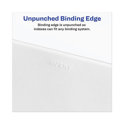 Avery-style Preprinted Legal Side Tab Divider, 26-tab, Exhibit F, 11 X 8.5, White, 25/pack, (1376)