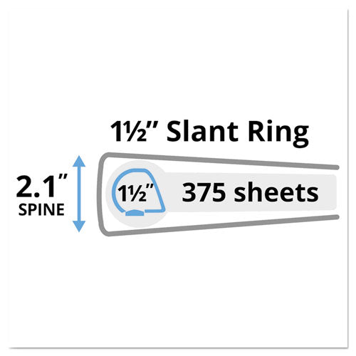 Heavy-duty Non Stick View Binder With Durahinge And Slant Rings, 3 Rings, 1.5" Capacity, 11 X 8.5, Black, (5400)