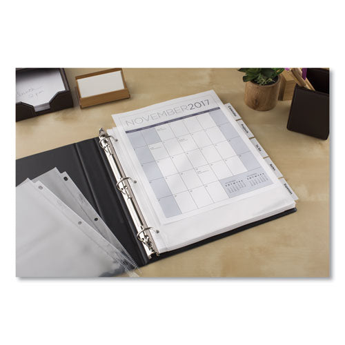 Insertable Big Tab Dividers, 5-tab, Single-sided Copper Edge Reinforcing, 11.13 X 9.25, White, Clear Tabs, 1 Set