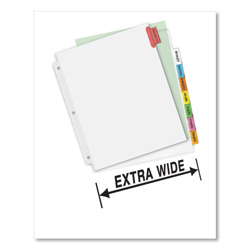 Insertable Big Tab Dividers, 8-tab, 11.13 X 9.25, White, Assorted Tabs, 1 Set