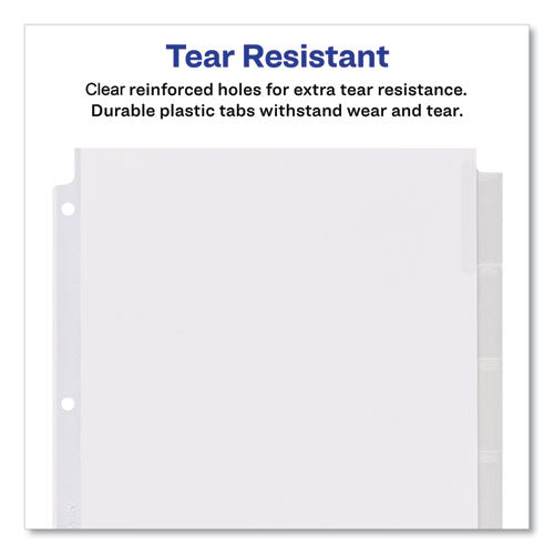 Insertable Big Tab Dividers, 8-tab, 11.13 X 9.25, White, Clear Tabs, 1 Set