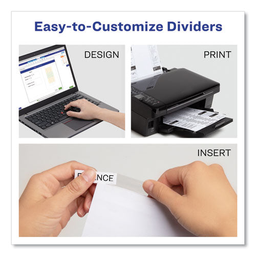 Insertable Big Tab Dividers, 8-tab, 11.13 X 9.25, White, Clear Tabs, 1 Set