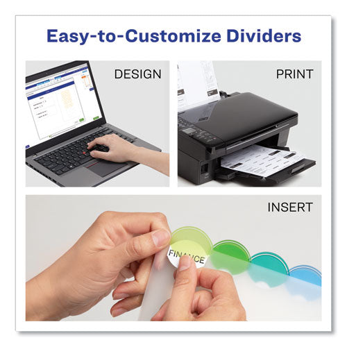 Insertable Style Edge Tab Plastic 1-pocket Dividers, 8-tab, 11.25 X 9.25, Translucent, 1 Set