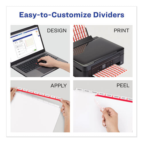 Print And Apply Index Maker Clear Label Dividers, 8-tab, 11 X 8.5, White, 1 Set