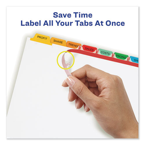 Print And Apply Index Maker Clear Label Dividers, 8-tab, Color Tabs, 11 X 8.5, White, Traditional Color Tabs, 25 Sets