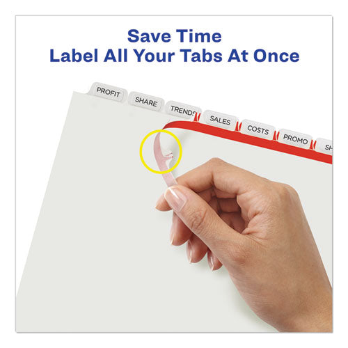 Print And Apply Index Maker Clear Label Dividers, Extra Wide Tab, 8-tab, 11.25 X 9.25, White, 1 Set