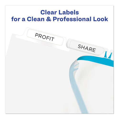 Print And Apply Index Maker Clear Label Plastic Dividers W/printable Label Strip, 5-tab, 11 X 8.5, Frosted Clear Tabs, 1 Set