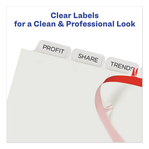 Print And Apply Index Maker Clear Label Dividers, 8-tab, 11 X 8.5, White, 50 Sets