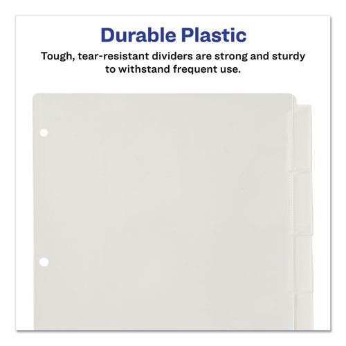 Insertable Big Tab Plastic Dividers, 5-tab, 11 X 8.5, Clear, 1 Set