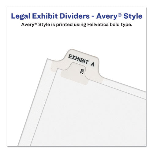 Preprinted Legal Exhibit Side Tab Index Dividers, Avery Style, 10-tab, 2, 11 X 8.5, White, 25/pack