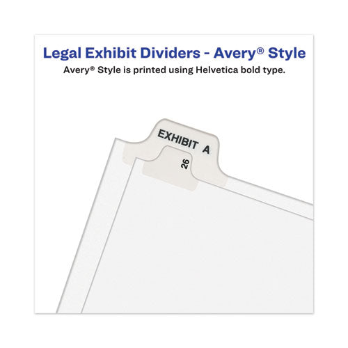 Avery-style Preprinted Legal Bottom Tab Divider, 26-tab, Exhibit D, 11 X 8.5, White, 25/pk