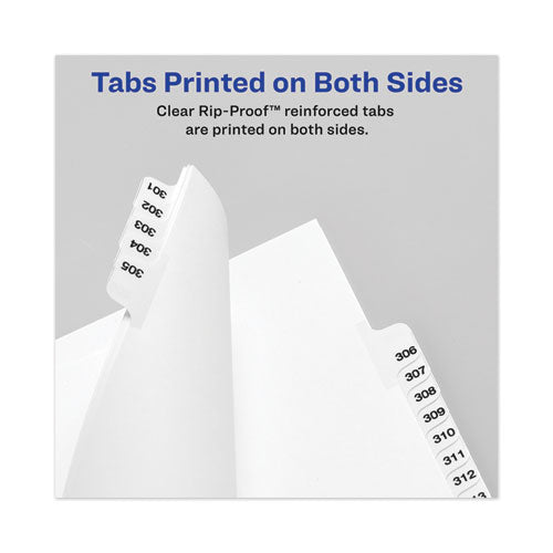 Avery-style Preprinted Legal Bottom Tab Divider, 26-tab, Exhibit F, 11 X 8.5, White, 25/pk