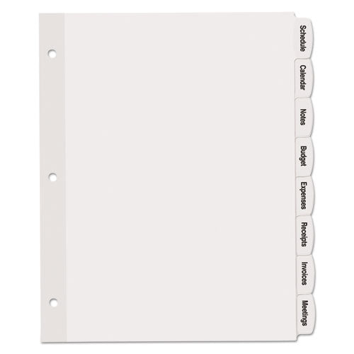 Big Tab Printable White Label Tab Dividers, 8-tab, 11 X 8.5, White, 20 Sets