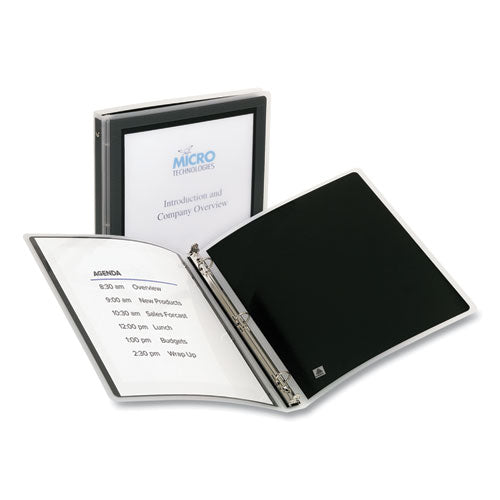 Flexi-view Binder With Round Rings, 3 Rings, 0.5" Capacity, 11 X 8.5, Black