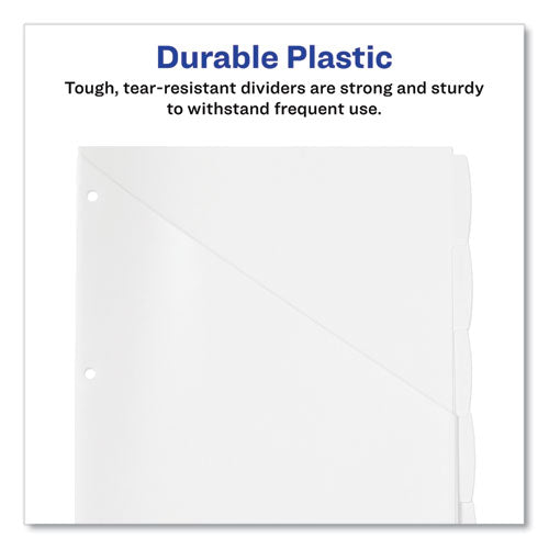 Write And Erase Durable Plastic Dividers With Straight Pocket, 5-tab, 11.13 X 9.25, White, 1 Set