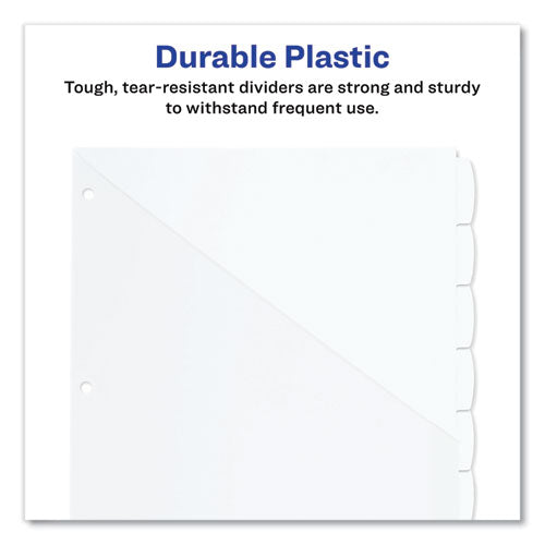 Write And Erase Durable Plastic Dividers With Straight Pocket, 8-tab, 11.13 X 9.25, White, 1 Set