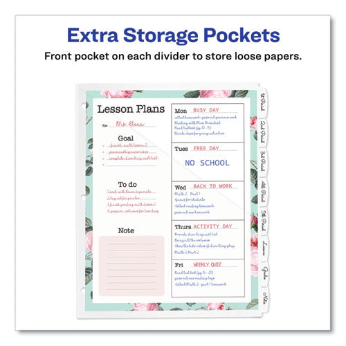 Write And Erase Durable Plastic Dividers With Straight Pocket, 8-tab, 11.13 X 9.25, White, 1 Set