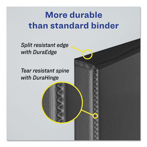 Durable View Binder With Durahinge And Slant Rings, 3 Rings, 0.5" Capacity, 11 X 8.5, Black